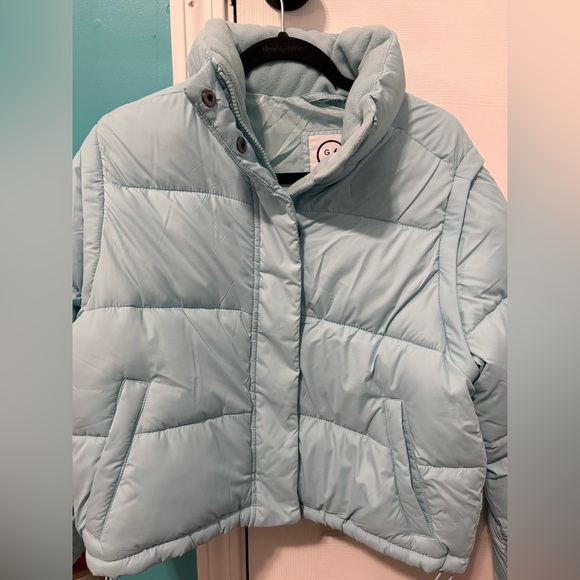 Hollister Gilly Hicks Convertible Multiway Sky Blue Puffer Jacket - Size Small - Picture 3 of 15